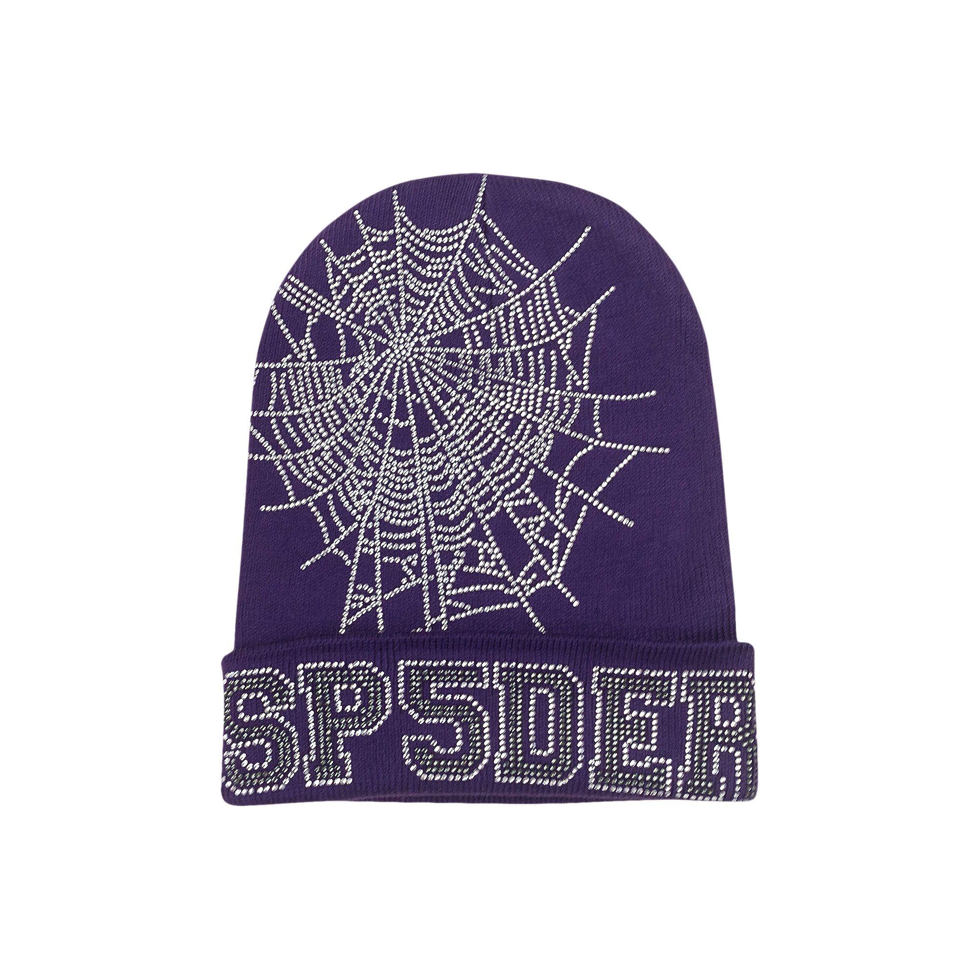 Buy Sp5der Rhinestone Beanie 'Purple' - SP5 RHNBN PRP | GOAT