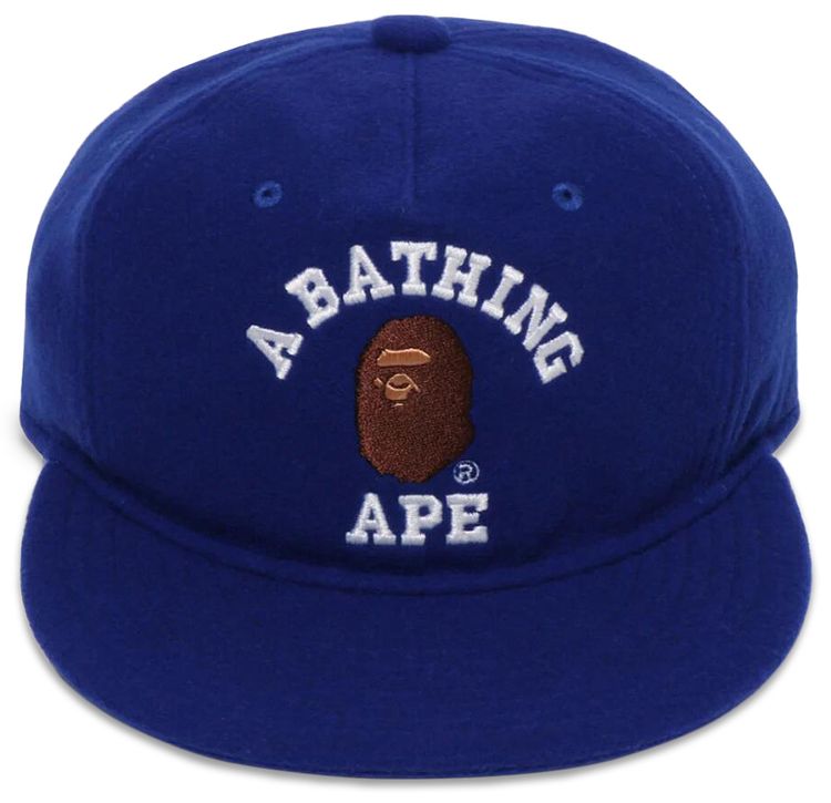 BAPE College Wool Cap Blue