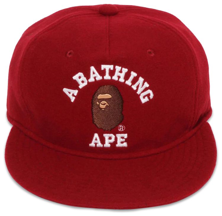 BAPE College Wool Cap Red