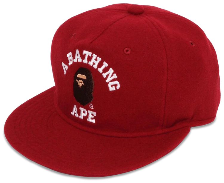 BAPE College Wool Cap Red
