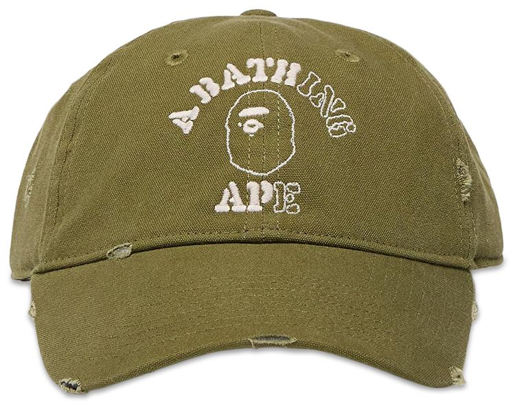 BAPE Worn Out College Cap Olive Drab