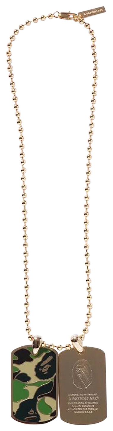 BAPE ABC Camo Dog Tag Set Necklace Gold