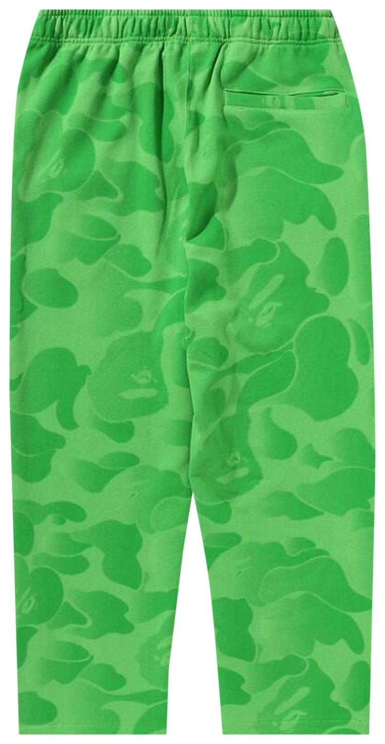 BAPE Ink Camo Wide Leg Snap Detail Track Pants Green