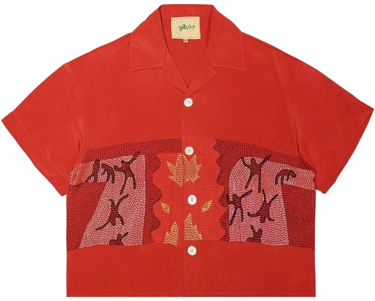 Glass Cypress Inferno Silk Shirt Lava