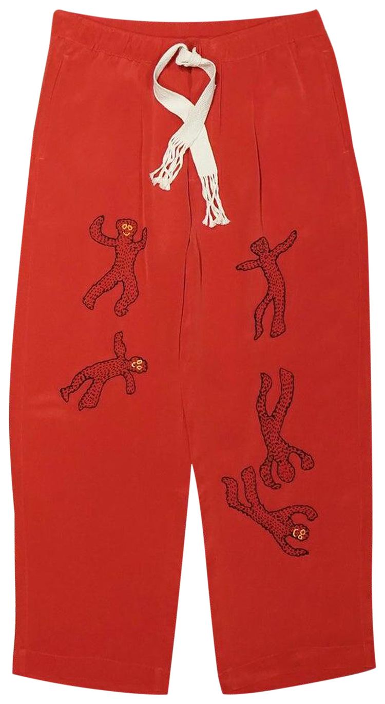 Glass Cypress Inferno Silk Trousers Molten Lava