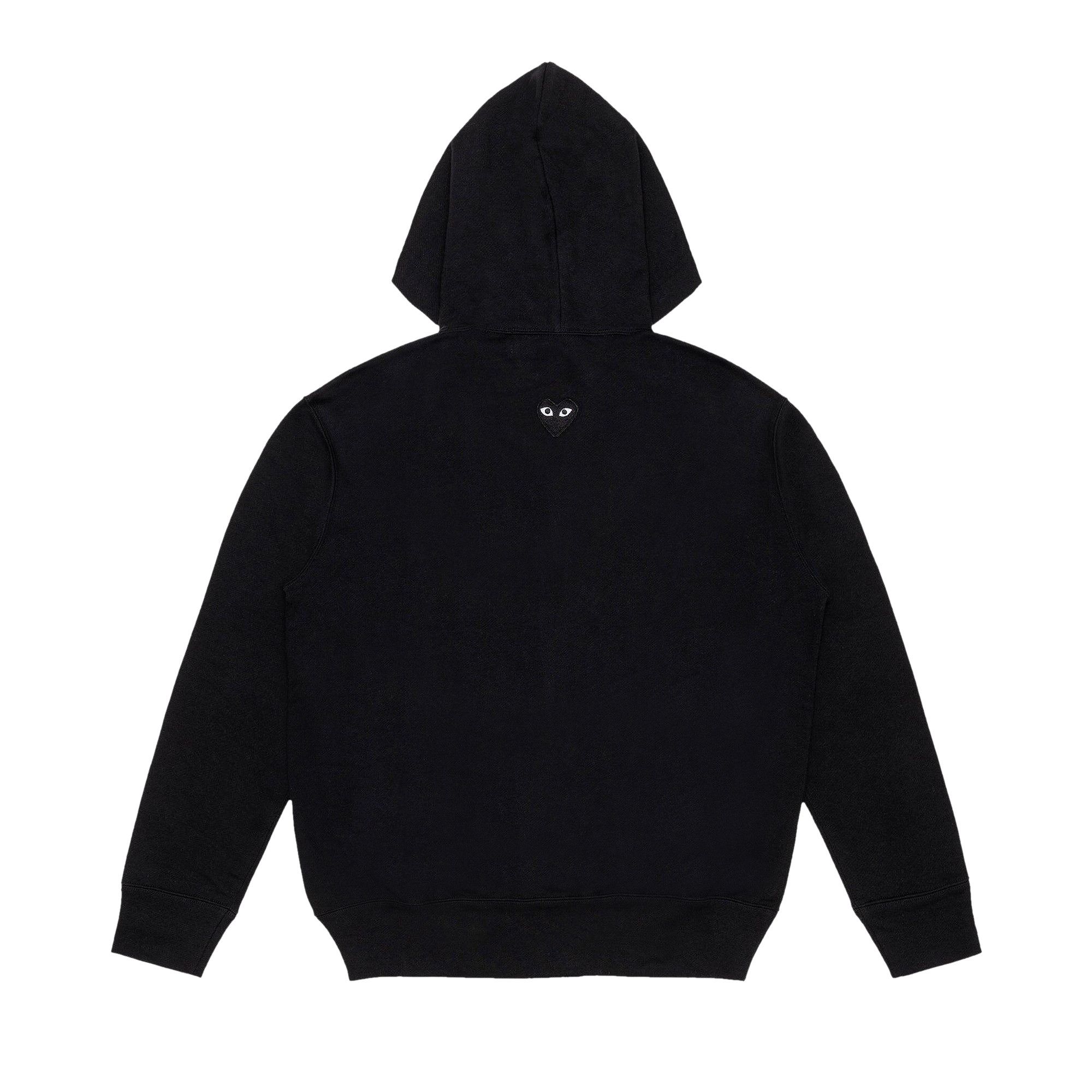 Buy Comme des Garçons PLAY Back Emblem Zip Hoodie 'Black' - AX