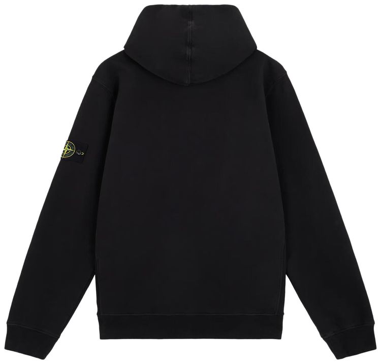 Stone Island Dyed Zip Hoodie Black