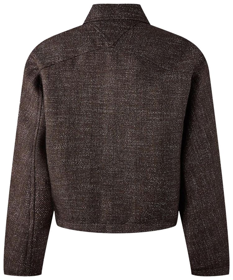 Bottega Veneta Textured Wool Speckled Kimono Jacket BrownKhakiWhite