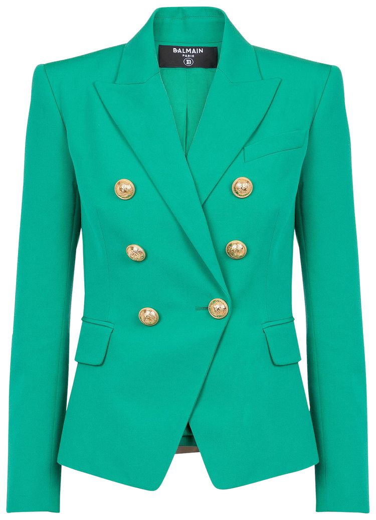 Balmain Classic 6 Button Jacket Emerald