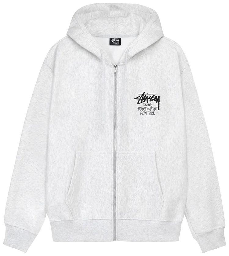 Stussy Stock DSM Singapore Zip Hoodie Ash Heather