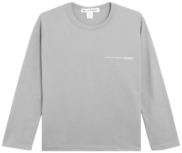 Comme des Garcons SHIRT Long Sleeve Chest Logo Tee Grey