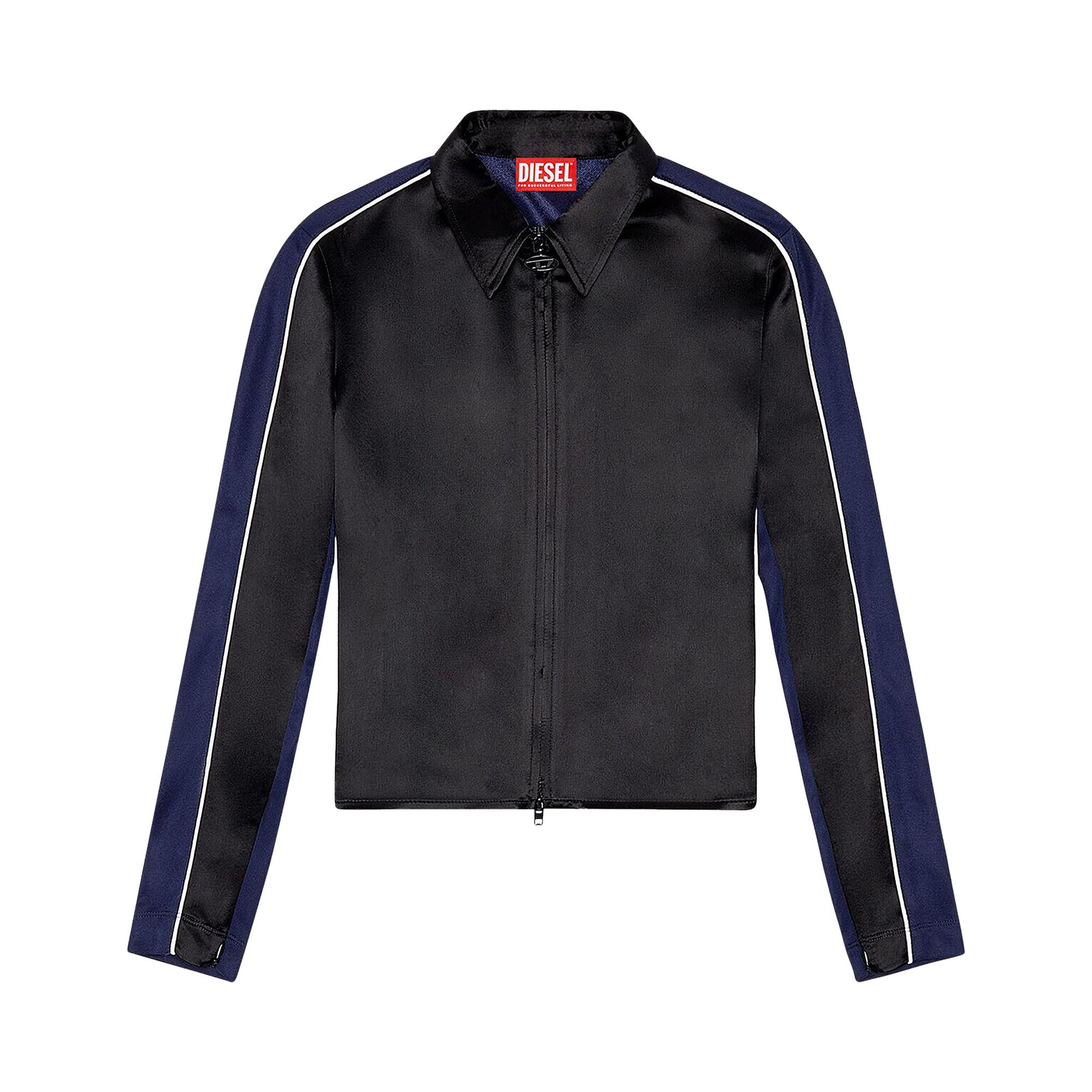「大人気 新入荷 新品」に該当するファッション通販 C-Lory Diesel Buy Double A12186 - 'Black' Jacket Satin Knit ジャケット・アウター