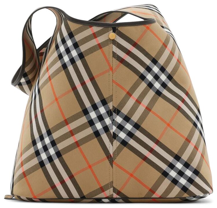 Burberry Large Checked Shoulder Bag Sand