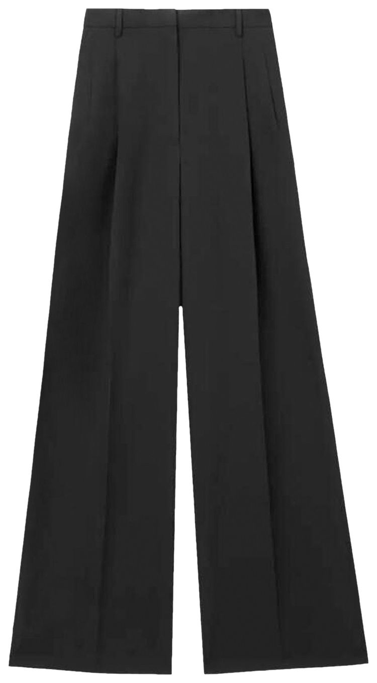 Burberry Double Pleated Wide Leg Trousers Black