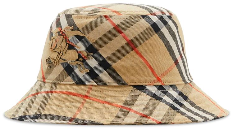 Burberry Checked Bucket Hat Sand