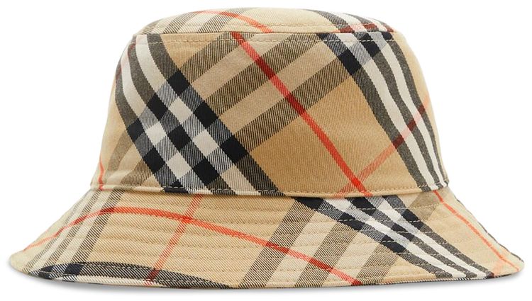 Burberry Checked Bucket Hat Sand