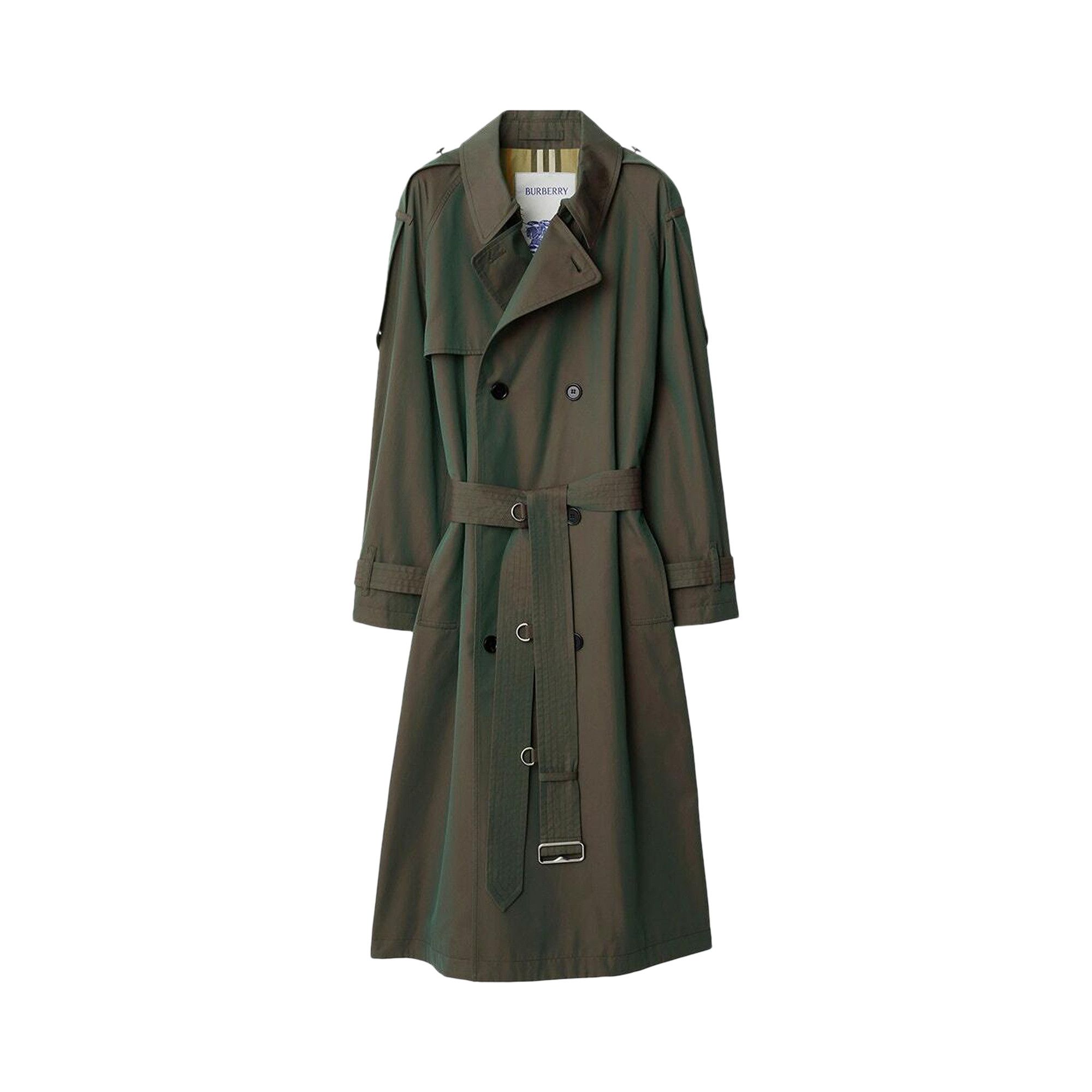 Buy Burberry Belted Trench Coat 'Antique Green' - 8088846 | GOAT