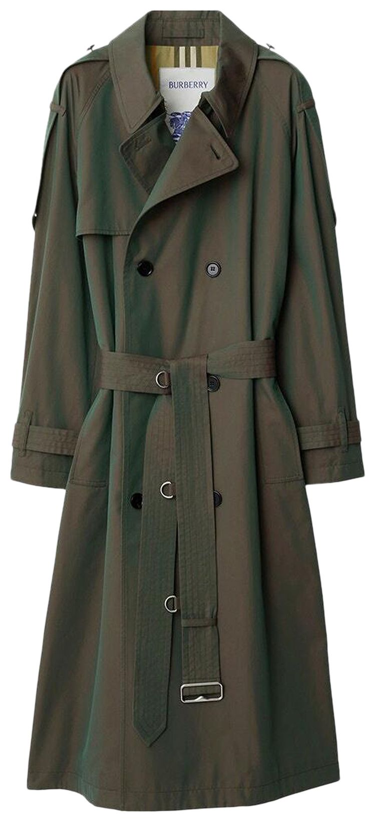 Burberry Belted Trench Coat Antique Green