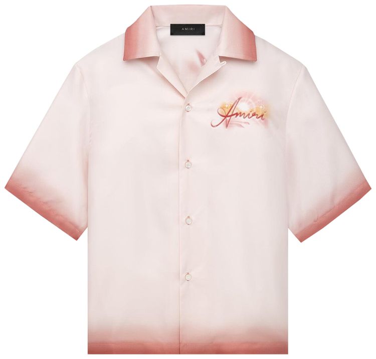 Amiri Resort Club Bowling Shirt Rose Water