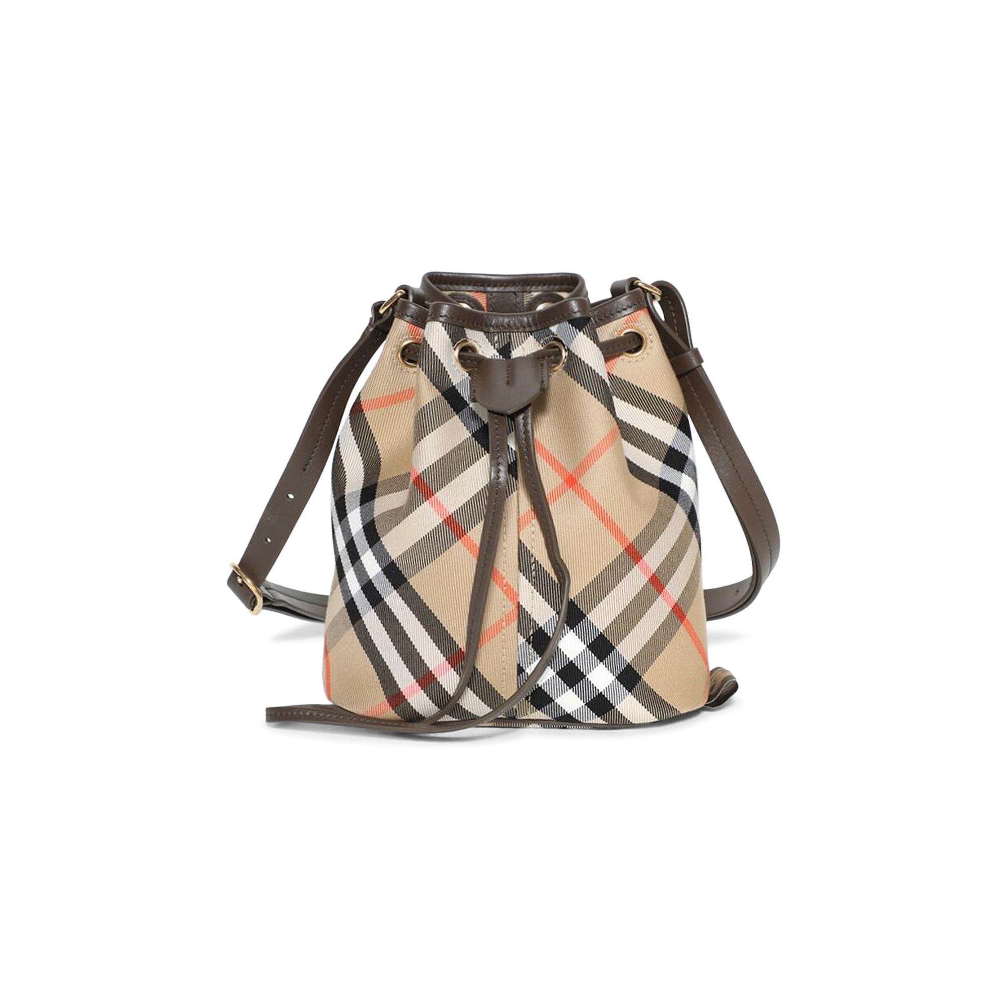 BURBERRY｜ (Drawstring Check Bucket Bag (8093804)) Buy Burberry Checked Drawstring Bucket Bag 'Sand' - 8093804