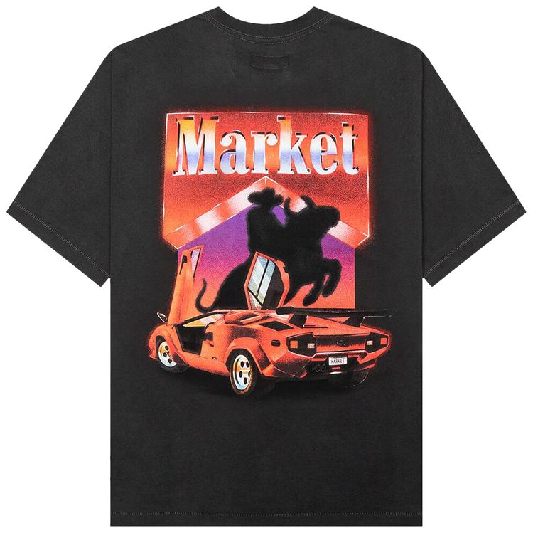 Market Bullrider T Shirt Washed Black