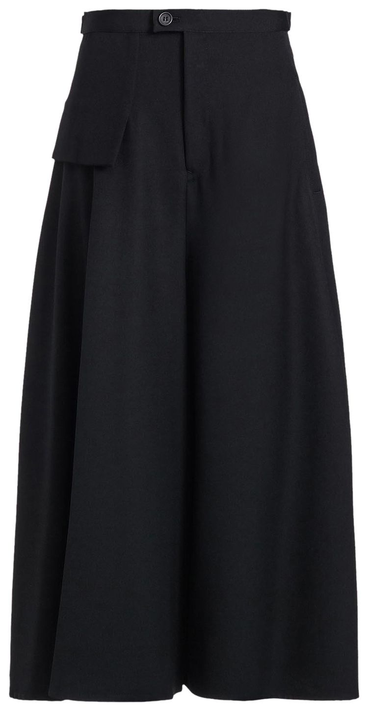 Yohji Yamamoto Wool Gabardine Layered Pants Black