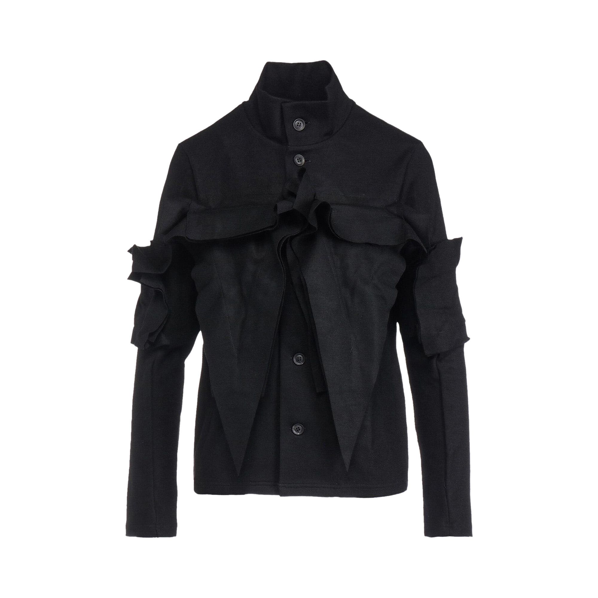 Buy Yohji Yamamoto Box Detail Cardigan 'Black' - FO T31 176 BLAC | GOAT MX