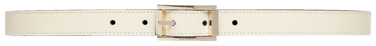 Gucci Reversible Thin Belt With Rectangular Buckle IvoryDark Brown