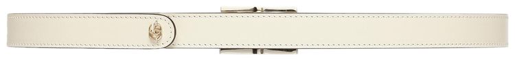 Gucci Reversible Thin Belt With Rectangular Buckle IvoryDark Brown