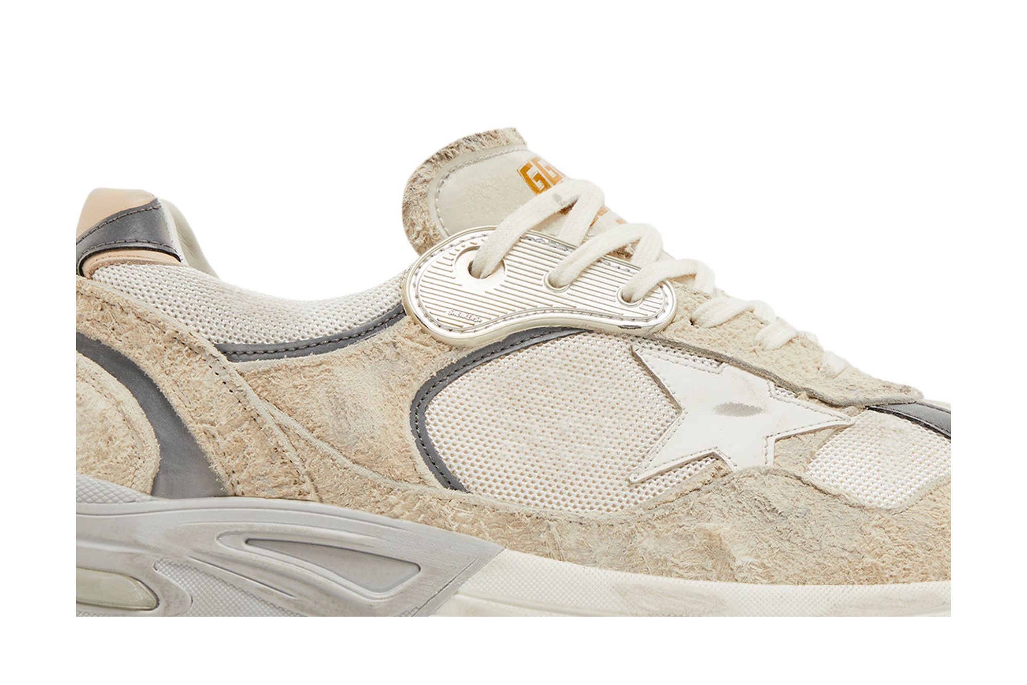GOLDEN  スニーカー Dad-Star GMF00199 F002156 Men's Dad-Star in white and gray suede and white leather star