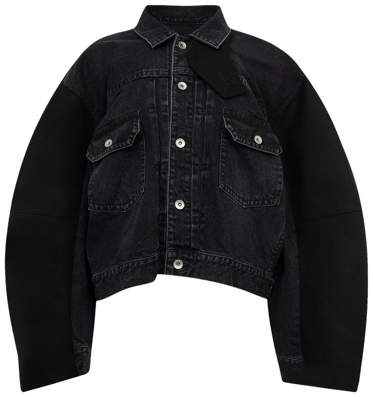 Sacai Denim Wool Melton Jacket Black
