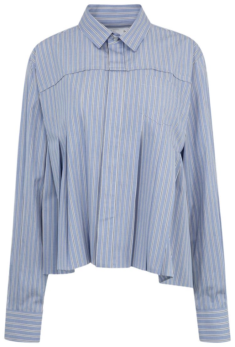 Sacai Poplin Shirt Light Blue Stripe