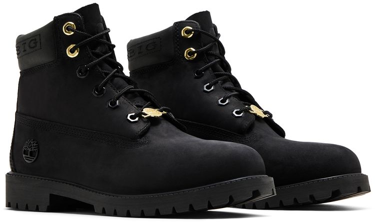 The Notorious BIG x Timberland 6 Inch Premium Boot Youth Christopher Wallace Collection   Black