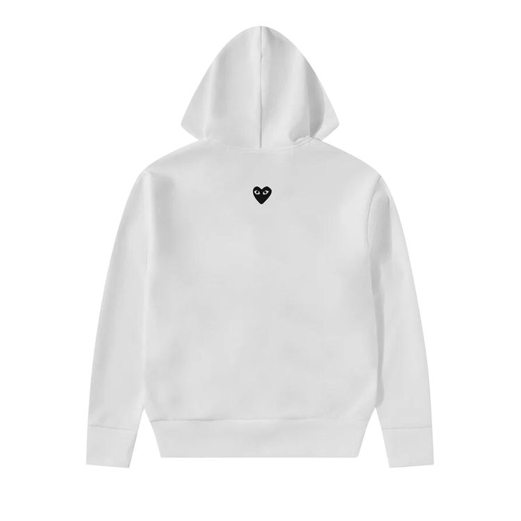 Comme des Garcons PLAY Back Emblem Zip Hoodie White