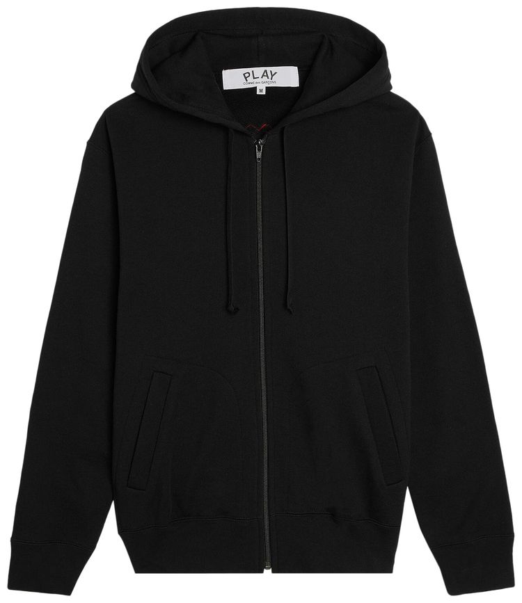 Comme des Garcons PLAY Heart Back Emblem Hooded Zip Up Black
