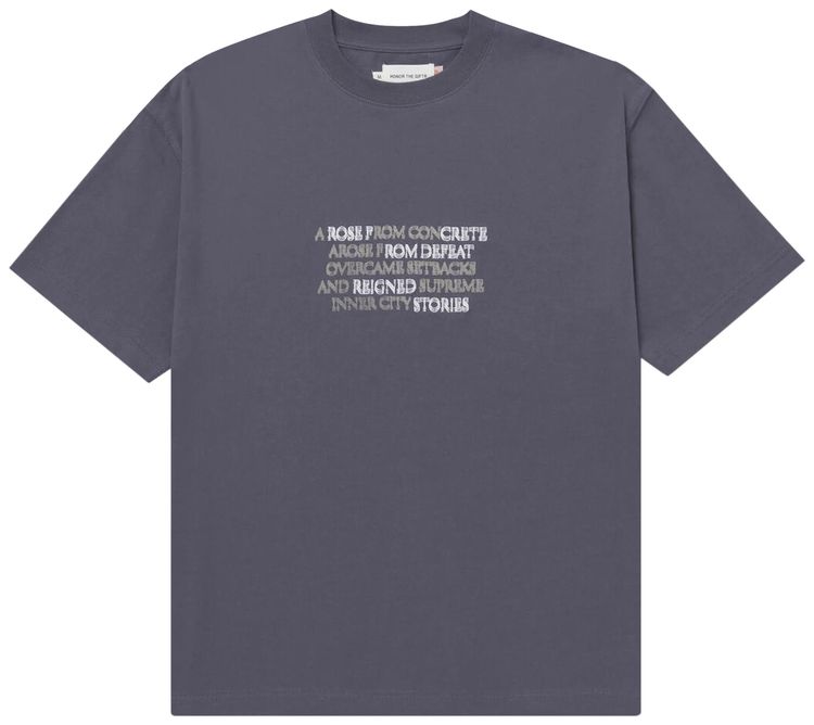 Honor The Gift Rose From Concrete Tee Grey