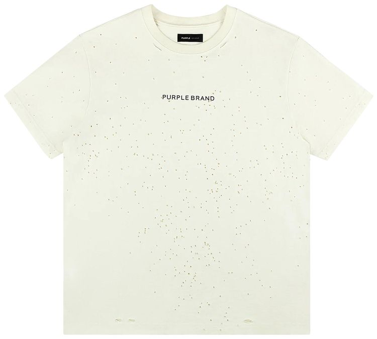 PURPLE BRAND HWT Jersey Short Sleeve Tee Ivory