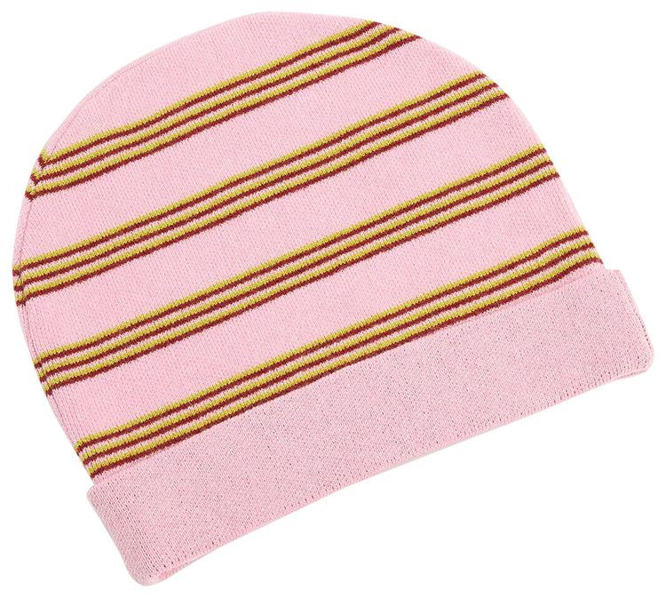 Marni Kids Knit Wool Mix Striped Beanie PinkYellowRed