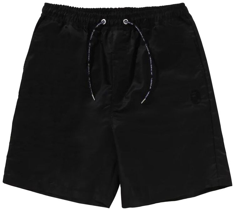 BAPE Ape Head Nylon Twill Relaxed Fit Shorts Black