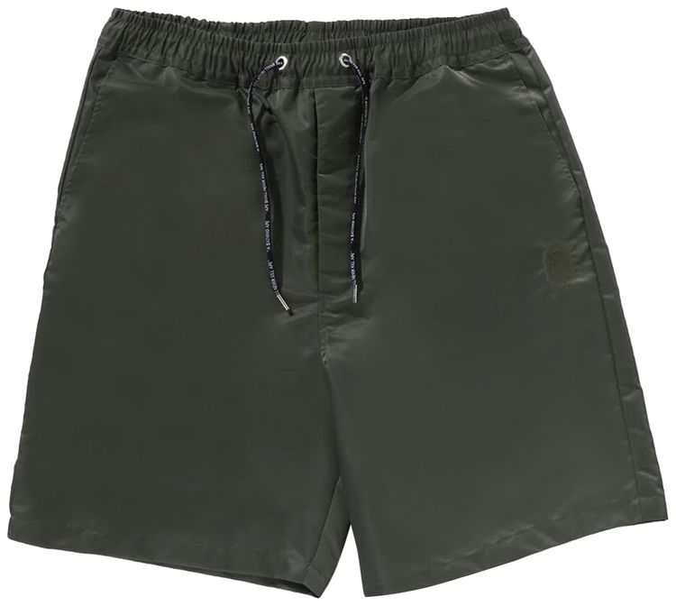 BAPE Ape Head Nylon Twill Relaxed Fit Shorts Olive Drab