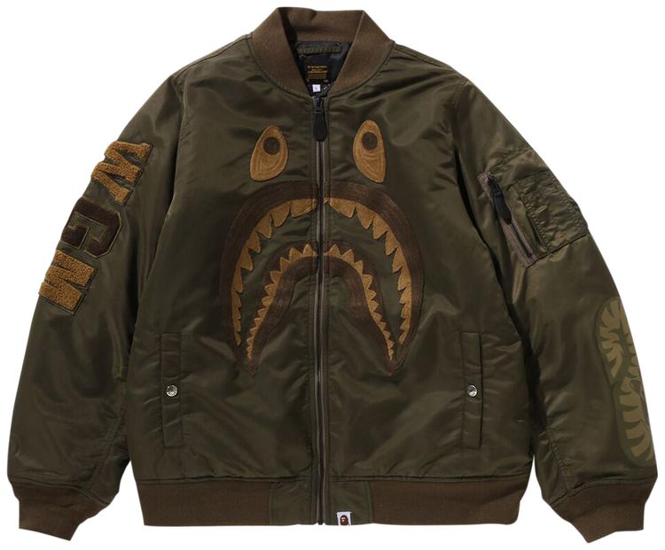 BAPE Shark MA 1 Olive Drab