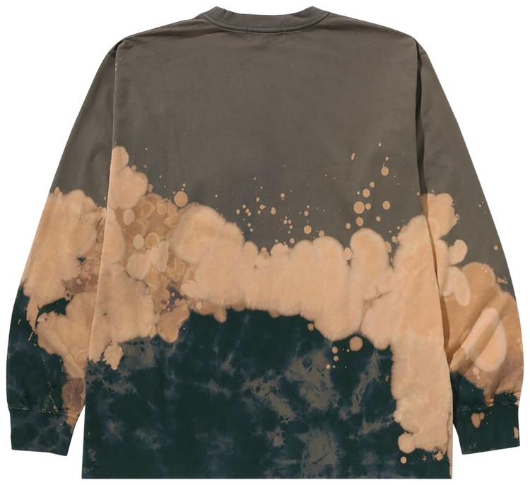 BAPE Tie Dye Ape Head Relaxed Fit Long Sleeve Tee Beige
