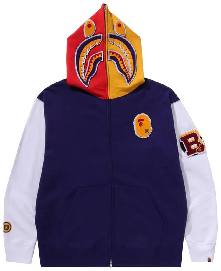 BAPE Shark Full Zip Hoodie US Navy