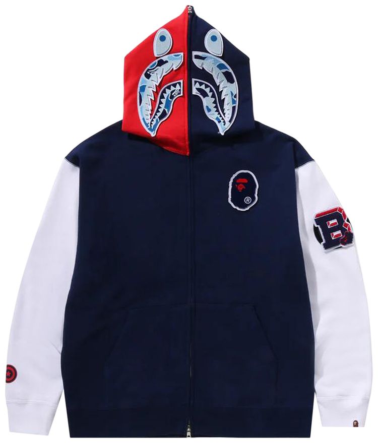 BAPE Shark Full Zip Hoodie UK Navy