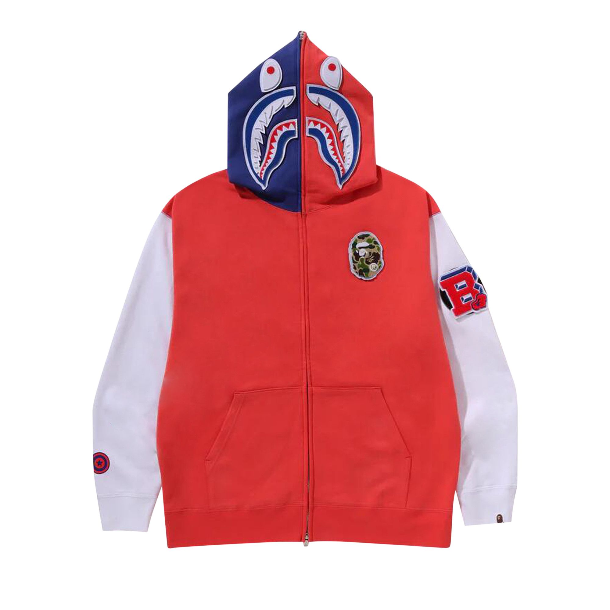 Size xl BAPE Shark Full Zip Hoodie Japan Red