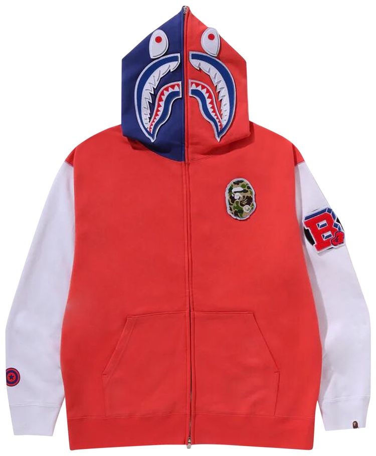 BAPE Shark Full Zip Hoodie Japan Red