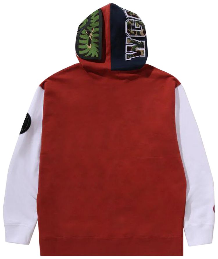 BAPE Shark Full Zip Hoodie France Burgundy