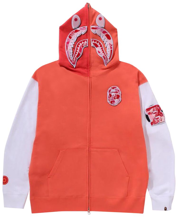 BAPE Shark Full Zip Hoodie Korea Orange
