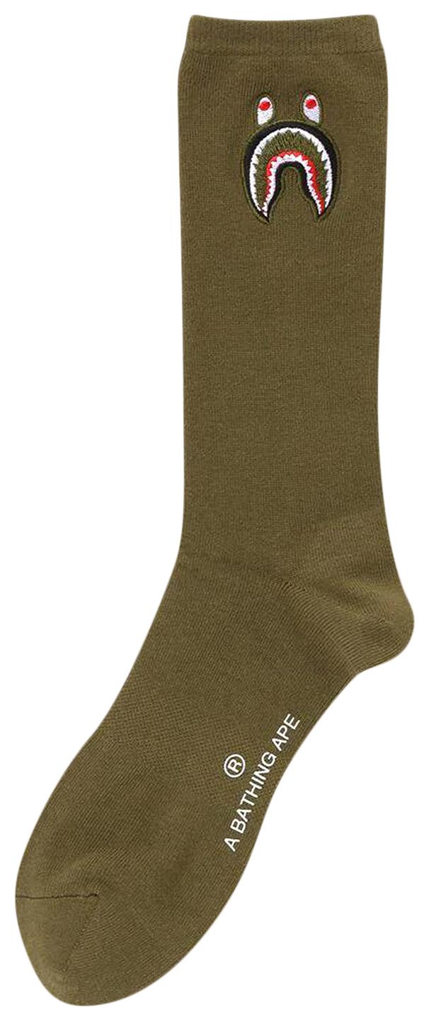 BAPE 1st Shark Socks Olive Drab