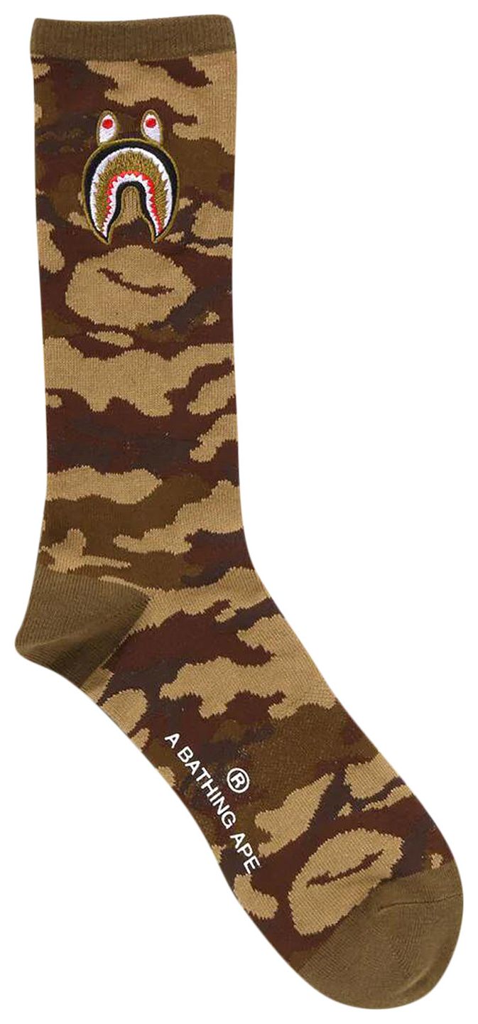 BAPE 1st Shark Socks Olive Drab